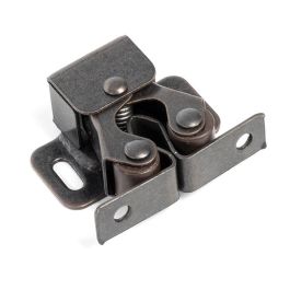 HERRAJES ALK Golpete Duplo Doble Rodillo Goma Mocca. Tope de Puerta Metálico Resistente con Fijación Sencilla para Muebles.