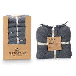 Giftdecor Set 2 Cojines Silla Gris Oscuro 40x40 cm (Set de 6)