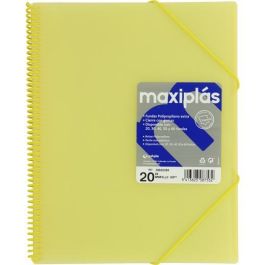 Grafoplás Carpeta A4 con 20 Fundas, Espiral PVC, Polipropileno Rígido Translúcido, Cierre con Gomas, Color Amarillo Soft Precio: 4.49999968. SKU: B1F78N35CP