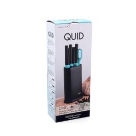 Quid Tacoma con Cuchillos y Tijera Oasis, Set de 6 Piezas, de Metal Color Azul, Libre de BPA, Lavar a Mano