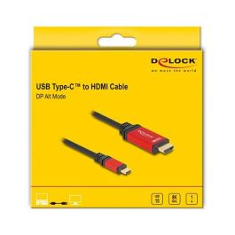 DeLOCK Cable USB Type-C a HDMI (DP Alt Mode) 8K 60 Hz HDR 1m rojo - Compatible con 7680x4320, 240 Hz, HDR10, VMM7100
