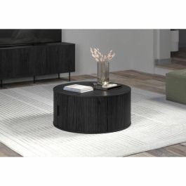 Trendteam RON234311432 Mesa de centro redonda MDF negra Essential Diámetro 80 cm Altura 36 cm