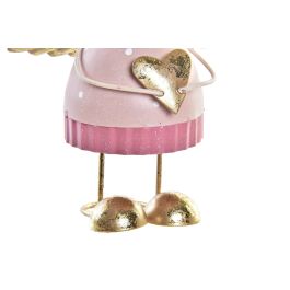 DKD Home Decor Figura Hada Navidad Fantasía Metal, Surtido Blanco, Rosa, Dorado (6 Unidades) - 6.5 x 14 x 9 cm
