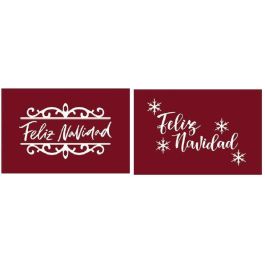 DKD Home Decor Felpudo Navidad Tradicional Rojo Blanco Fibra Coco PVC 40 x 60 x 1.5 cm (2 Unidades)