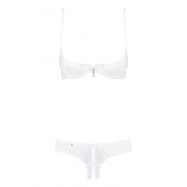 Conjunto de Lencería con Encaje Obsessive Alabastra Blanco S/M