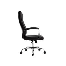 Q-connect Silla de Dirección Mod. NA Simil Piel Base Metálica Ruedas Premium Negro 1220x510x490 mm