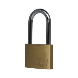 Ifam Candado Arco Largo SR40AL 40mm Acero Templado y Cromado Latón Extruido 2 Llaves