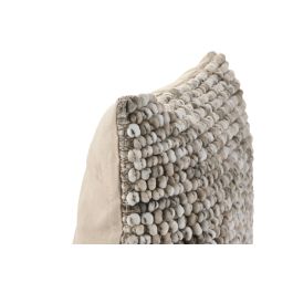 DKD Home Decor Cushions abril 25 natur a Cojín Boho Beige 45x45 cm (2 Unidades) Algodón Poliéster Hecho a mano 435 grs
