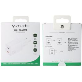 4smarts 540359 Cargador de pared PDPlug Duos 25W con 1xUSB-C y 1xUSB-A, Carga Rápida Quick Charge 3.0, Blanco