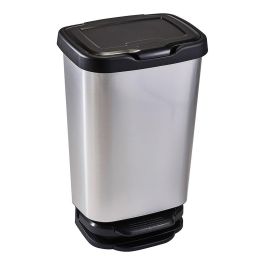 Mondex Cubo de Basura con Pedal y Cierre Amortiguado 39 x 29 x 63,5 cm 40 L Plata/Negro Precio: 34.95000058. SKU: B1E6ZLVN36