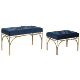 Descalzadora DKD Home Decor Azul Dorado 40 x 48 x 80 cm Set de 2 Precio: 120.89000011. SKU: B1AP5TF9DJ