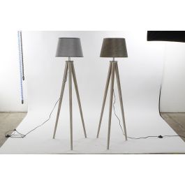 DKD Home Decor Lámpara de Pie Estilo Alpino Natural Gris, Pino y Lino, 40x40x154 cm, E27 60W (2 Unidades) Precio: 177.50000015. SKU: S3020683