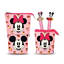 Karactermania Estuche Portatodo Vertical Minnie Mouse Muffin + 2 Bolígrafos Borrables 10 Colores Gel Tinta Azul Rosa Poliéster Abs Plástico Ideal Niñas 3 Años