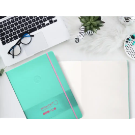 Antartik Notes Cuaderno A4 Tapa Dura 100 Hojas Lisas 80 gr Rosa y Turquesa