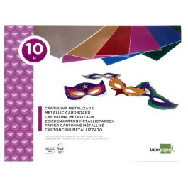 Bloc Trabajos Manuales Liderpapel Cartulina Metalizada 240x315 mm 10 Hojas Colores Surtidos