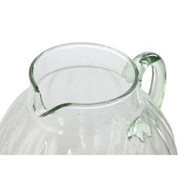 DKD Home Decor Jarra de Cristal Verde 3,25 Litros Colección Bubbles Garbo Acabado Burbujas Apta Lavavajillas 21.5x11.5x19.5 cm