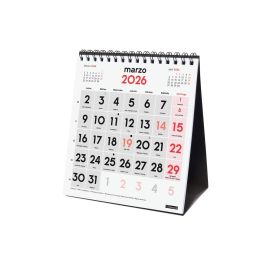 Finocam Calendario de Sobremesa Números Grandes XS-140x150 mm Mv Neutro 2026 - Anual con Espiral