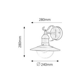 Rabalux Aplique Exterior Oslo 1xE27 IP44 RAB-8270 Acero Inoxidable 26.5cm Resistente Rayos UV