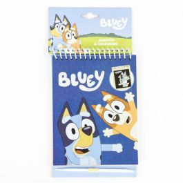 Cerdá Set de Papelería Scratch Book Bluey Infantil, color azul, ideal para niños a partir de 3 años, 14x20.5x1 cm