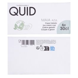 Quid Copa de Helado Maia de Vidrio 30 cL Color Azul con Relieve - Apto Lavavajillas y Frigorífico