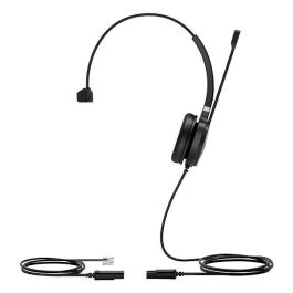 Yealink YHS36 Auricular Monoaural con Cable QD a RJ13, Diseño Diadema para Oficina/Centro de Llamadas, Micrófono con Cancelación de Ruido, Negro/Plata
