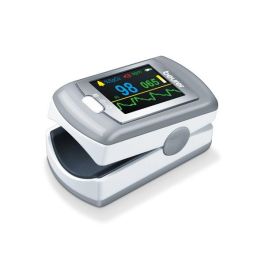 Beurer PO-80 Pulsioxímetro con Pantalla XXL, Medición de Oxígeno en Sangre y Frecuencia Cardíaca, Función Alarma y Conexión USB