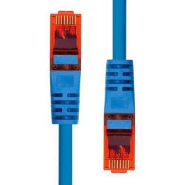 ProXtend Cable Ethernet CAT6 U/UTP CCA PVC Azul 25cm, Hilos Cobre/Aluminio AWG 26, Reforzado con Alivio de Tensión y Protección de Pestillo