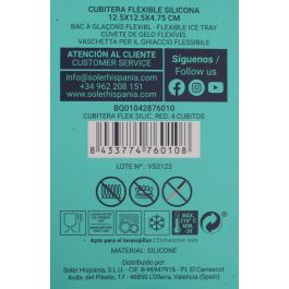 Cubitera flexible de silicona roja para 4 cubitos Quttin (24 Unidades) Cubitera flexible de silicona roja para 4 cubitos Quttin (24 Unidades)