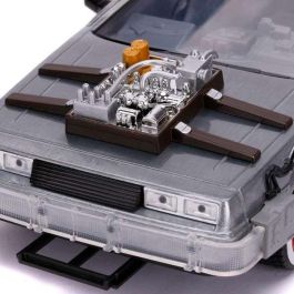 Coche de metal dlorean regreso al futuro iii con luz escala 1:24 30x15x11 cm