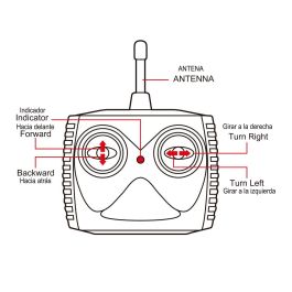 Tachan T01011 Buggy Car Rojo R/C 1:18 con Luces, Radio Control 27 MHz