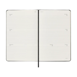 Agenda 2025 Tapa Dura 12 Meses Semanal Horizontal L (13 X 21 Cm) Negra Moleskine DHB12WH3Y25