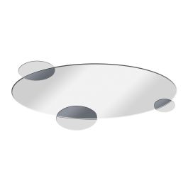 DKD Home Decor Espejo Moderno Negro de Cristal y Madera, 120x49 cm, con Detalles Circulares