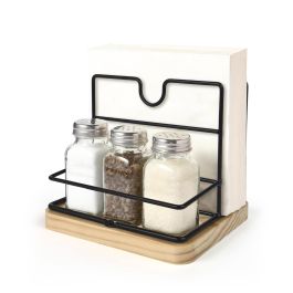 Inde Organizador de Mesa My Bar Metal y Madera - Estilo Moderno - 13,6 cm Ancho x 13,7 cm Alto x 15,4 cm Largo (12 Unidades)