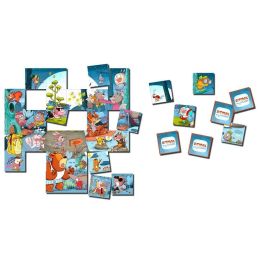 GDM Juego de Mesa Bitmax Puzzle Game - Aventura en el Bosque Azul, 4 Puzzle-Juegos en Uno, Edad Recomendada 4+