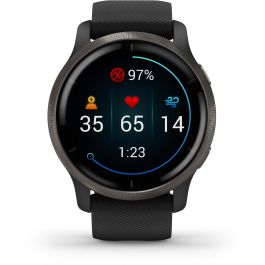 Garmin Venu 2 Smartwatch GPS 45mm, Reloj Inteligente Fitness con Música, Pagos y Monitor de Salud, Color Negro