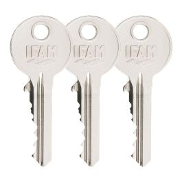 Ifam Cerrojo B5/50 Acero Cromado con 3 Llaves de Serreta, Cilindro 5 Pitones, Apto Puertas Izquierda/Derecha