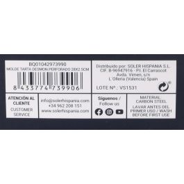 Quttin Molde para Tarta Desmontable Perforado de 28 cm de Diámetro y 3 cm de Alto, Base de 0.7 mm (12 Unidades)