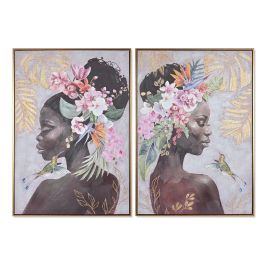 DKD Home Decor Cuadro Decorativo Colonial Africano Hecho a Mano Lienzo PS Marrón Dorado Multicolor 100.5x70x3.5 cm Pack 2 Unidades Precio: 111.4999996. SKU: B1FGGYXMJH
