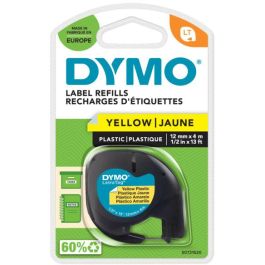 Dymo S0721620 Etiquetas LetraTag Plástico Negro sobre Amarillo 12 mm x 4 m