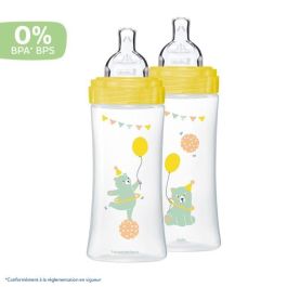 Dodie Biberones Sensation+ Lote de 2x330ml Anticólicos con Tetina Plana Flujo Rápido para Lactancia Mixta