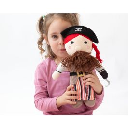 KioKids Peluche Pirata Aventurero de Tela Multicolor 33 cm. Juguete de Poliéster Suave y Auténtico para Fomentar Juegos de Roles en Niños +10 Meses
