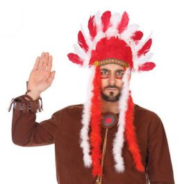 Penacho Plumas Indio Rojo Blanco Hombre Adulto Precio: 5.50000055. SKU: B1DSTJSHMM