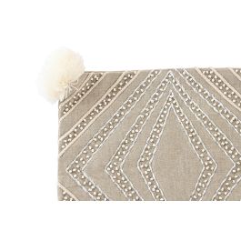 DKD Home Decor Funda Cojín Gris 50x50 cm Algodón Poliéster