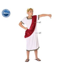 Disfraz Romano Griego Infantil para Niño 7-9 Años - Túnica Blanca y Pañuelo Rojo de Poliéster para Carnaval/Actuación Escolar Disfraz Romano Griego Infantil para Niño 7-9 Años - Túnica Blanca y Pañuelo Rojo de Poliéster para Carnaval/Actuación Escolar