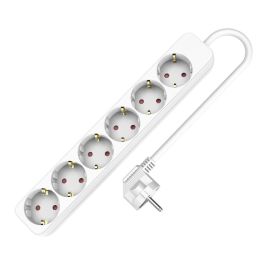 Regleta Enchufes 6 Tomas sin Interruptor TM Electron TMUAD506 Blanco 3680 W (1,5 m)
