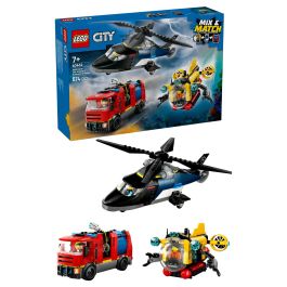 LEGO 60462 Helicóptero, Cami3n Bomberos Y Submarino