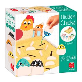 Goula Hidden Chicks 1110100759 - Juego de Mesa y Puzzle Memo para Niños +3 Años - Encuentra los Pollitos - Idioma: Español, Inglés, Francés, Alemán, Portugués