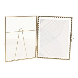 DKD Home Decor Marco de Fotos Glam Dorado de Metal y Cristal 15x20 cm (4 Unidades) 1 x 23 x 18 cm