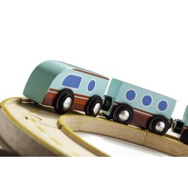 Tren de madera con pista desmontable 34x26.50x7.50 cm Tren de madera con pista desmontable 34x26.50x7.50 cm