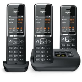 Gigaset COMFORT 550A Teléfono Inalámbrico Trio Negro con Contestador Automático y Altavoz, 200 Contactos